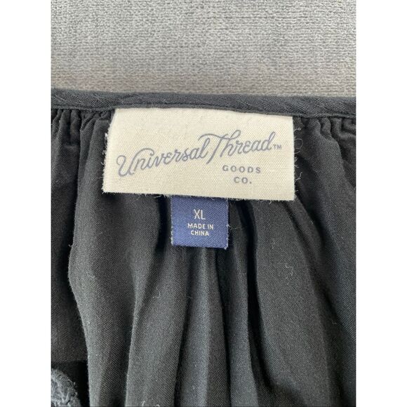 Universal Thread Smocked Maxi Dress Womens XL Black Boho Peasant Cottagecore - Picture 6 of 8